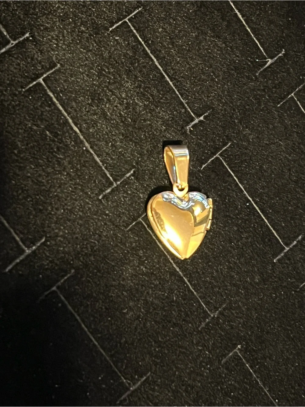 Gold toned Heart Locket Pendant with CZ Gem
